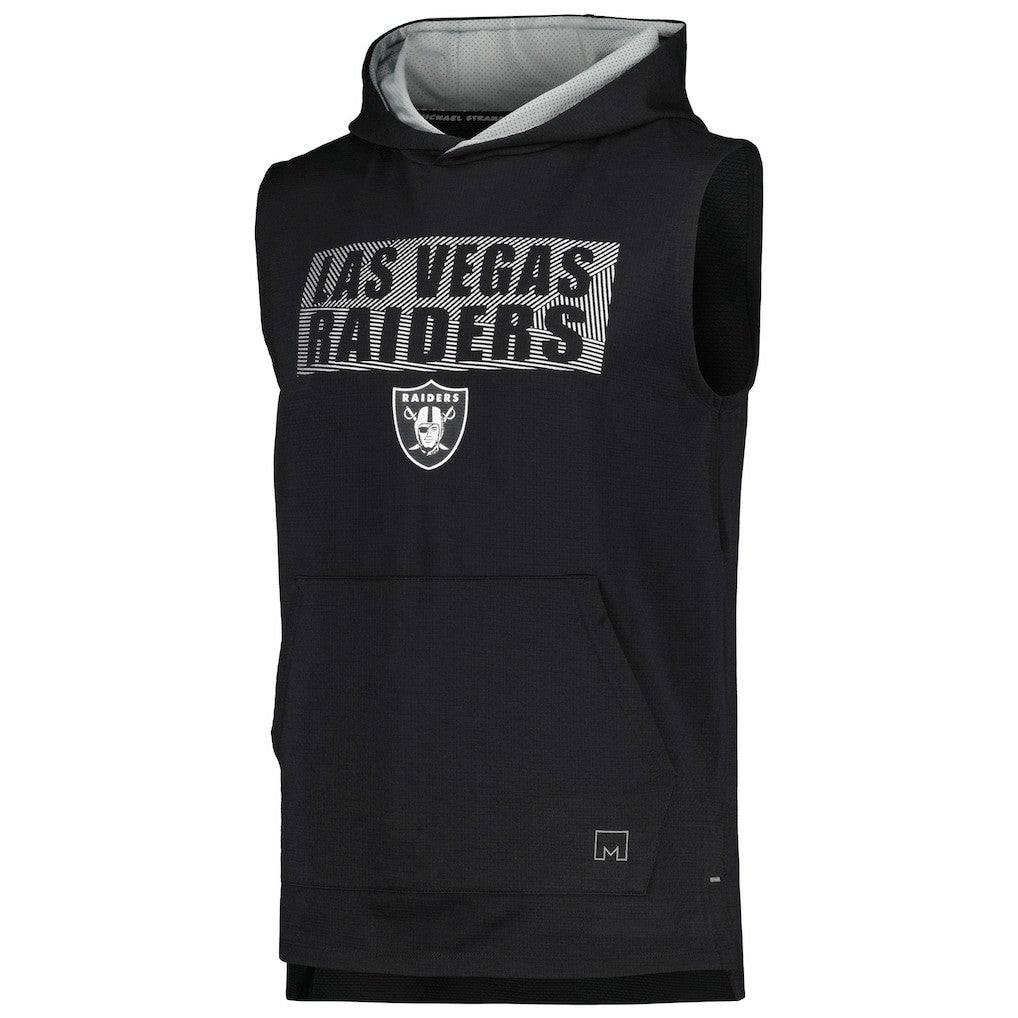 Las Vegas Raiders MSX by Michael Strahan Marathon Sleeveless Pullover Hoodie Black - NFL