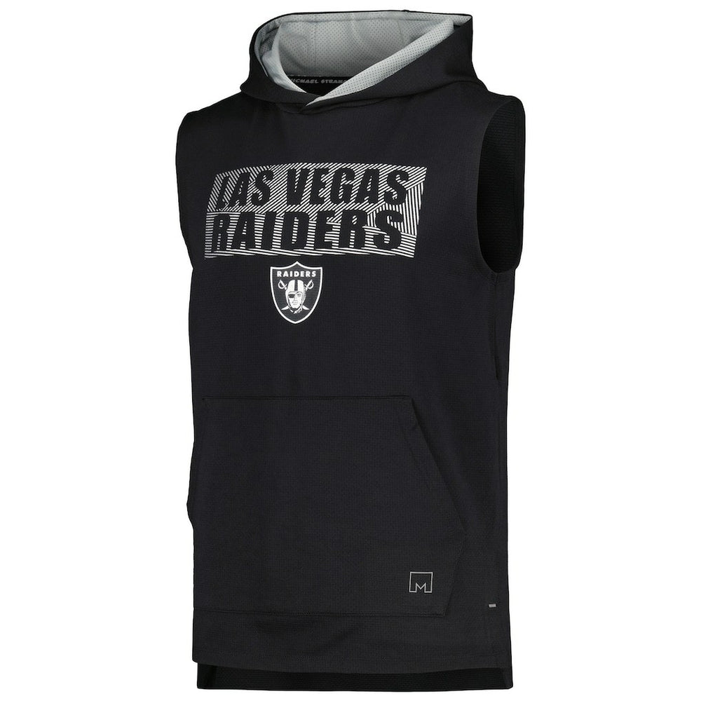 Las Vegas Raiders MSX by Michael Strahan Marathon Sleeveless Pullover Hoodie Black - NFL