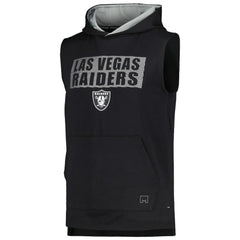 Las Vegas Raiders MSX by Michael Strahan Marathon Sleeveless Pullover Hoodie Black - NFL