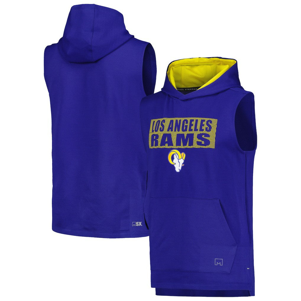 Los Angeles Rams MSX by Michael Strahan Marathon Sleeveless Pullover Hoodie Royal - NFL