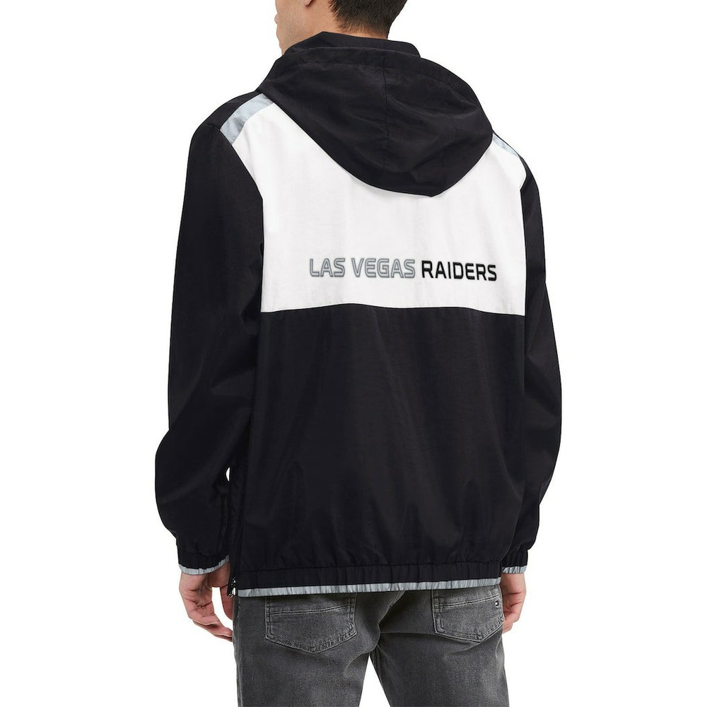 Las Vegas Raiders Tommy Hilfiger Carter Half-Zip Hooded Top Black/White - NFL