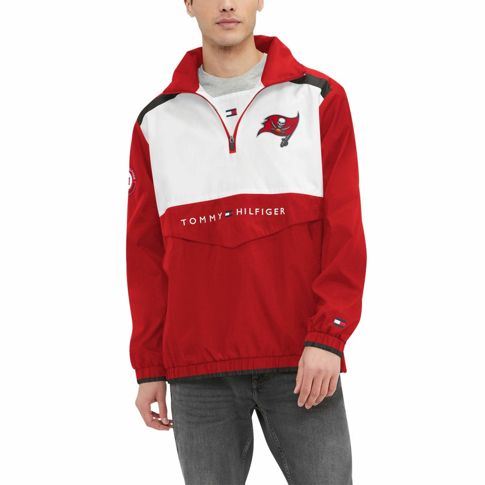 Tampa Bay Buccaneers Tommy Hilfiger Carter Half-Zip Hooded Top Red/White - NFL