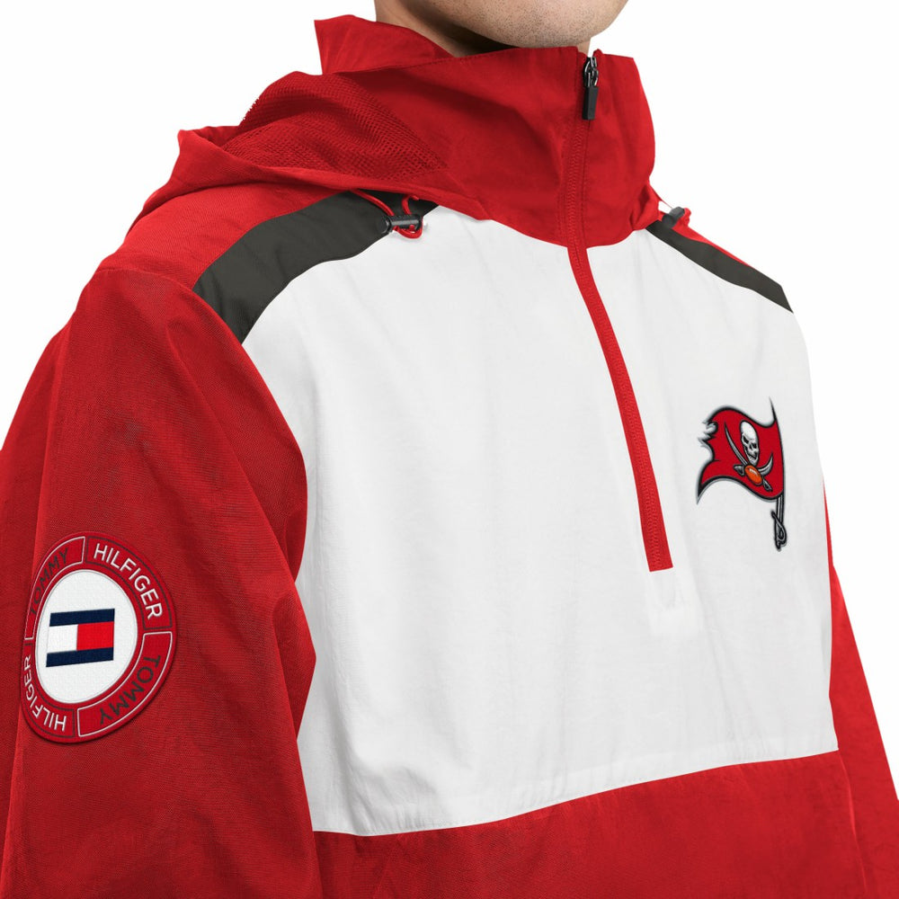 Tampa Bay Buccaneers Tommy Hilfiger Carter Half-Zip Hooded Top Red/White - NFL