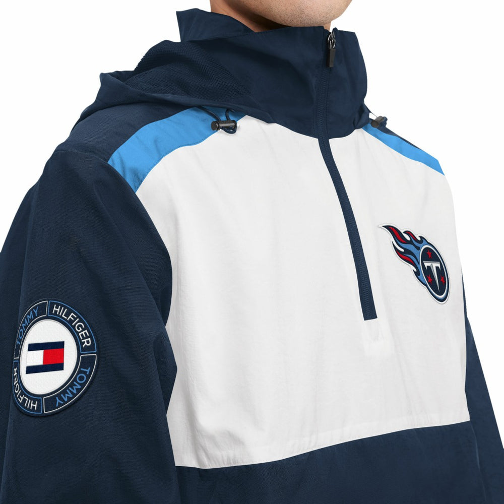 Tennessee Titans Tommy Hilfiger Carter Half-Zip Hooded Top Navy/White - NFL