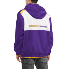 Minnesota Vikings Tommy Hilfiger Carter Half-Zip Hooded Top Purple/White - NFL
