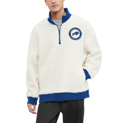 Buffalo Bills Tommy Hilfiger Jordan Sherpa Quarter-Zip Sweatshirt Cream - NFL