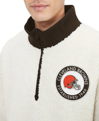 Cleveland Browns Tommy Hilfiger Jordan Sherpa Quarter-Zip Sweatshirt Cream - NFL