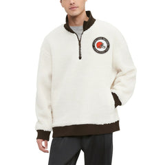 Cleveland Browns Tommy Hilfiger Jordan Sherpa Quarter-Zip Sweatshirt Cream - NFL