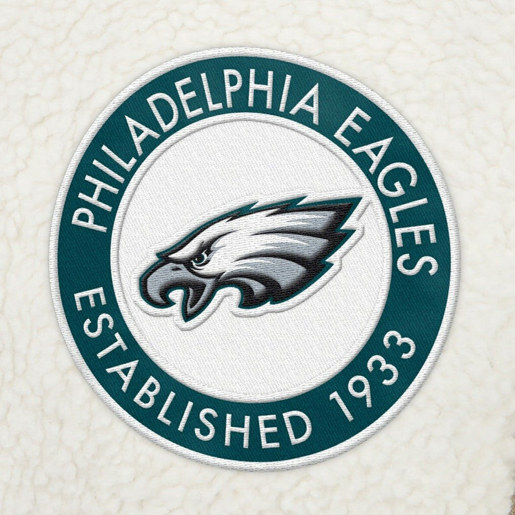 Philadelphia Eagles Tommy Hilfiger Jordan Sherpa Quarter-Zip Sweatshirt Cream - NFL