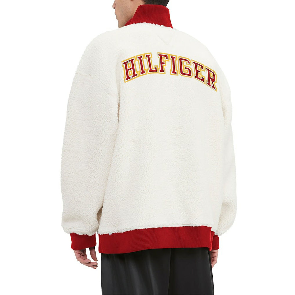 Kansas City Chiefs Tommy Hilfiger Jordan Sherpa Quarter-Zip Sweatshirt Cream - NFL