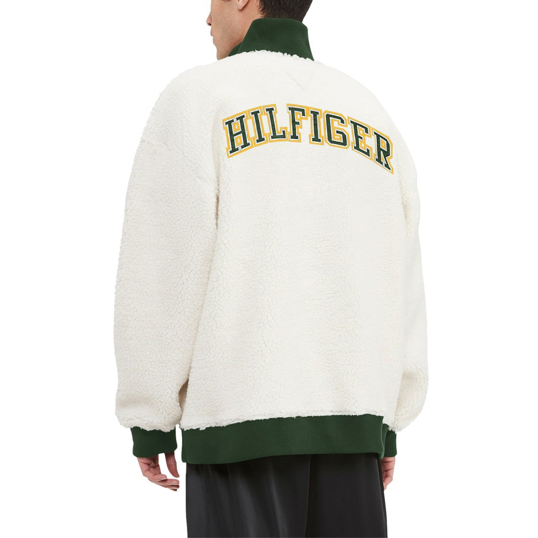 Green Bay Packers Tommy Hilfiger Jordan Sherpa Quarter-Zip Sweatshirt Cream - NFL