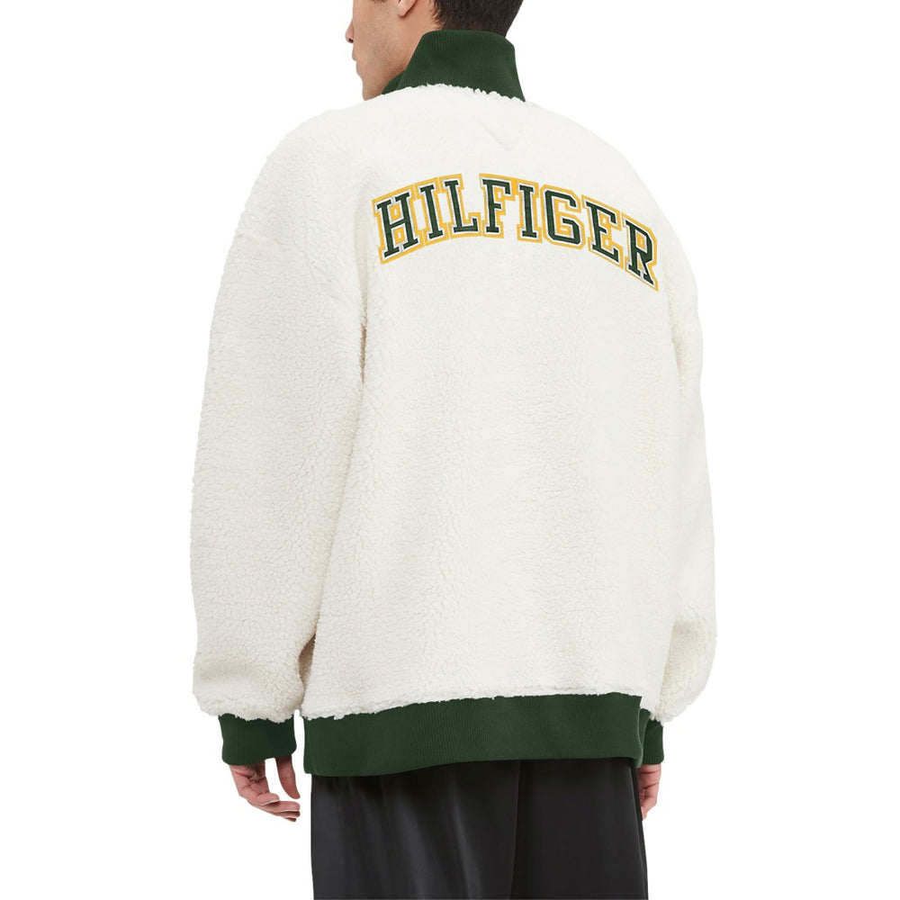 Green Bay Packers Tommy Hilfiger Jordan Sherpa Quarter-Zip Sweatshirt Cream - NFL