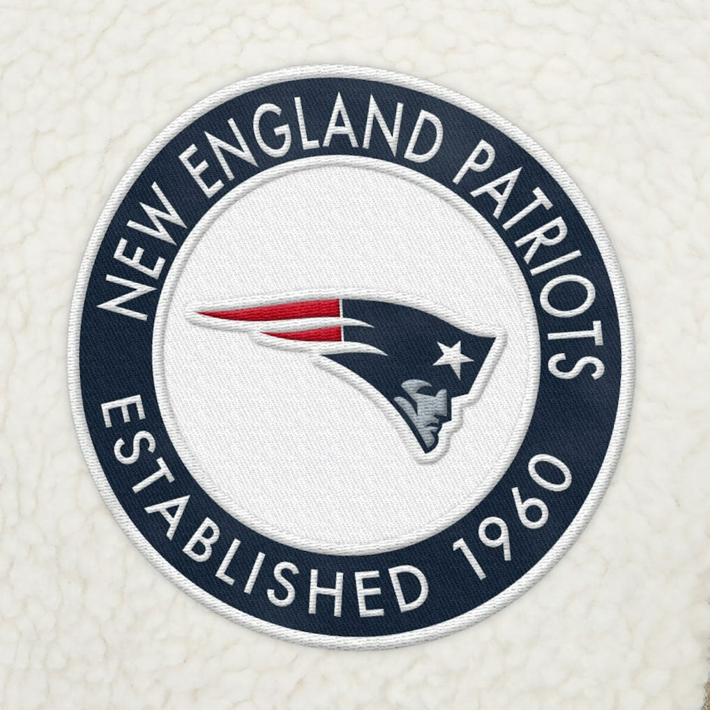 New England Patriots Tommy Hilfiger Jordan Sherpa Quarter-Zip Sweatshirt Cream - NFL