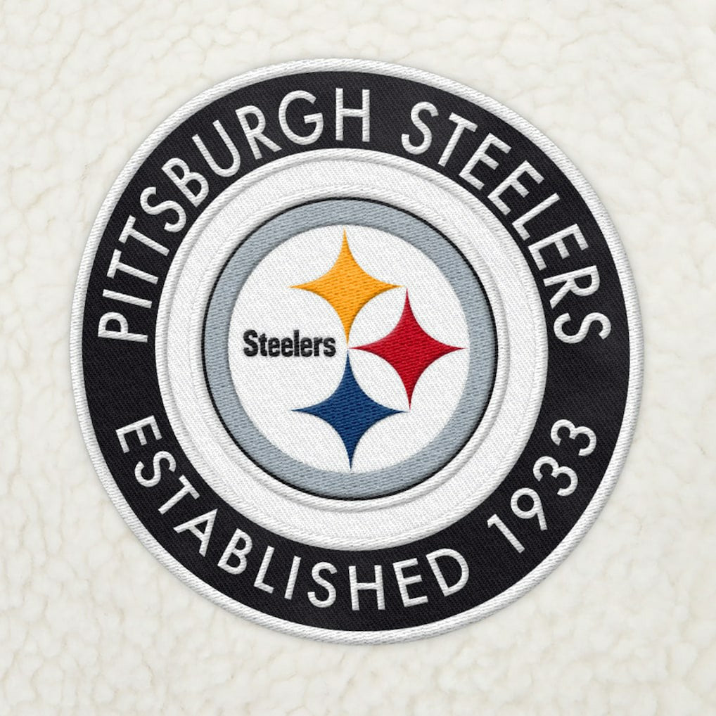 Pittsburgh Steelers Tommy Hilfiger Jordan Sherpa Quarter-Zip Sweatshirt Cream - NFL