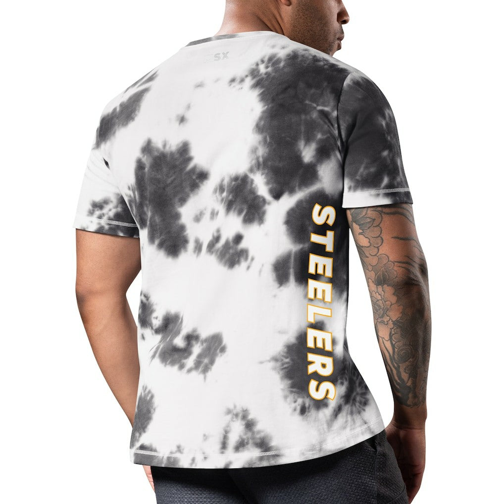 Pittsburgh Steelers MSX by Michael Strahan Freestyle Tie-Dye T-Shirt Black - NFL