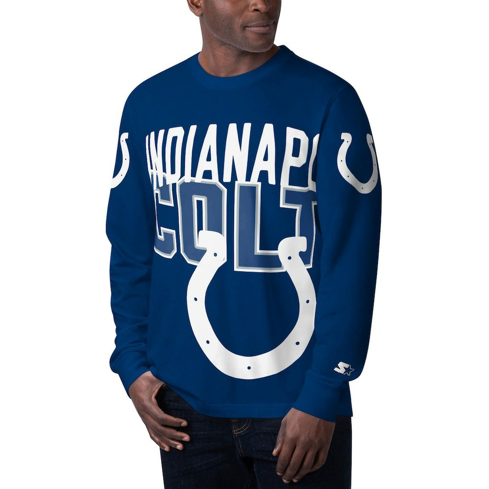 Indianapolis Colts Starter Clutch Hit Long Sleeve T-Shirt Royal - NFL