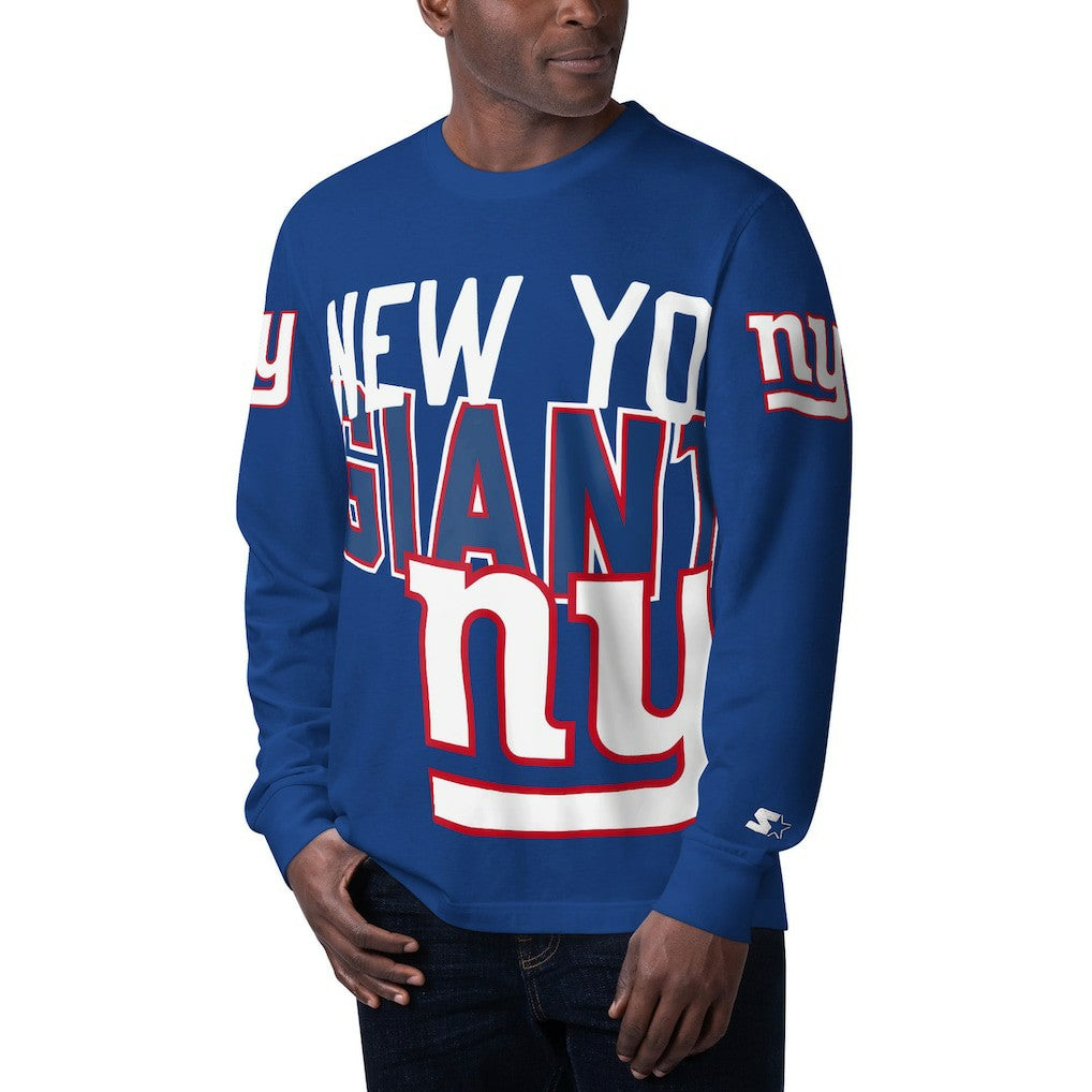 New York Giants Starter Clutch Hit Long Sleeve T-Shirt Royal - NFL