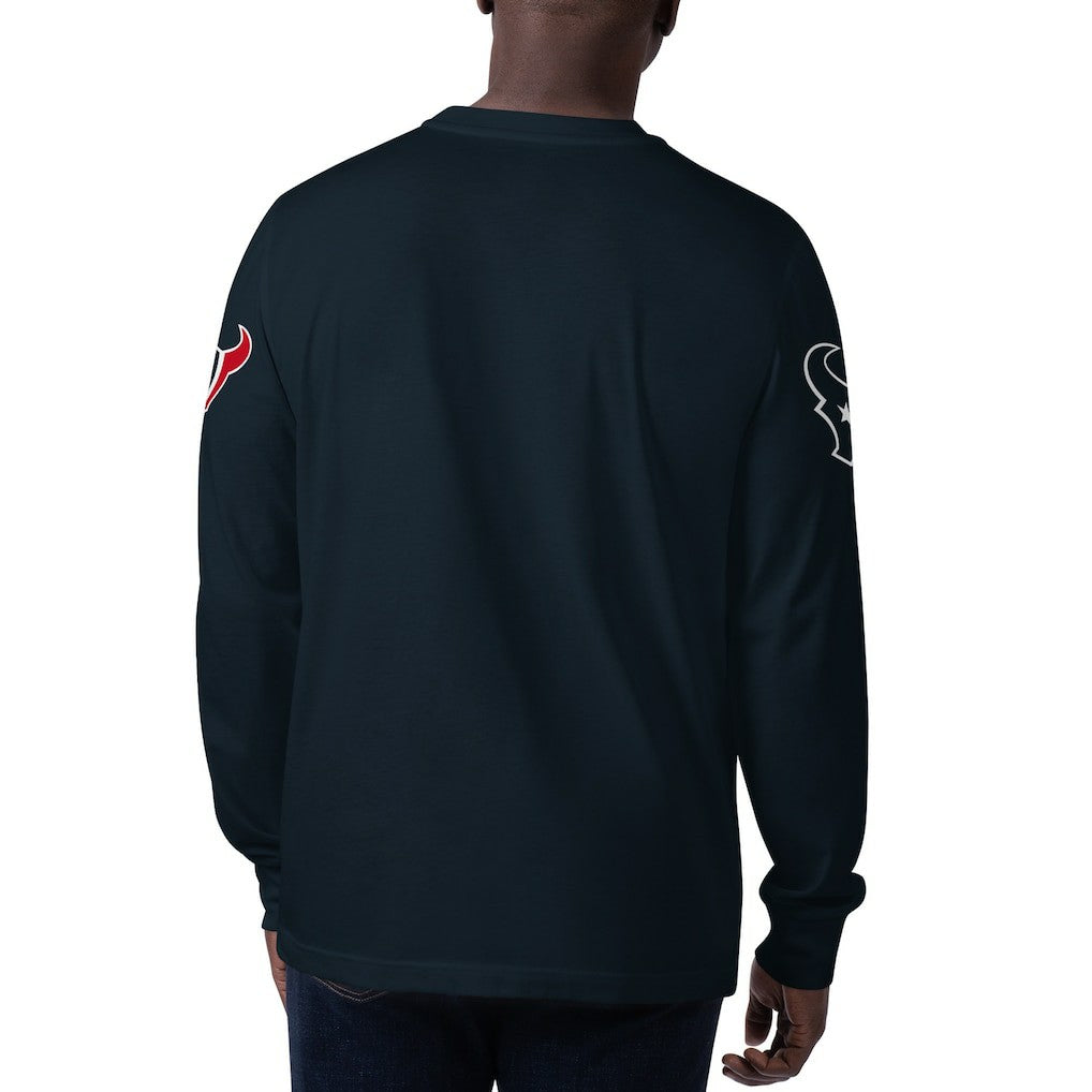 Houston Texans Starter Clutch Hit Long Sleeve T-Shirt Navy - NFL