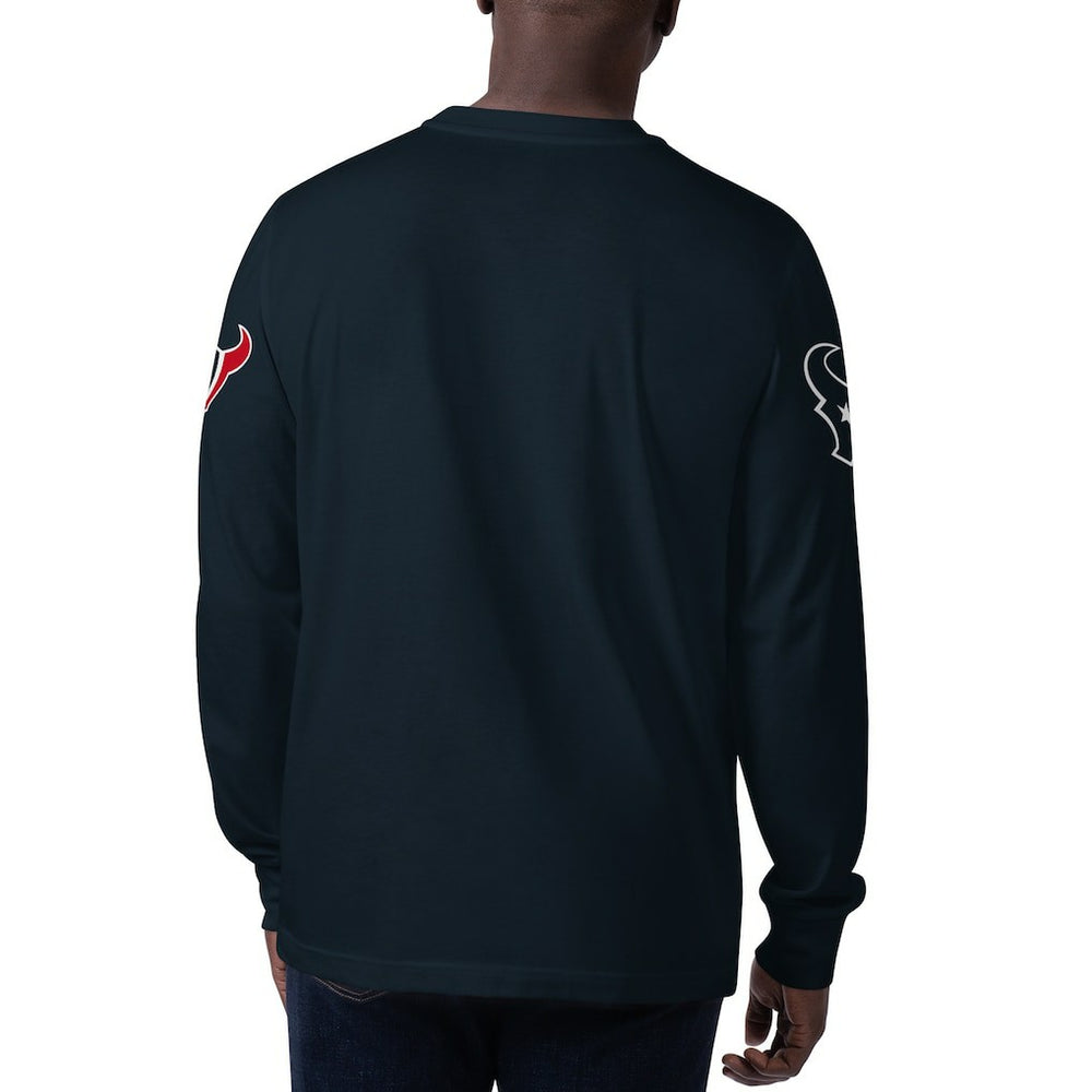Houston Texans Starter Clutch Hit Long Sleeve T-Shirt Navy - NFL