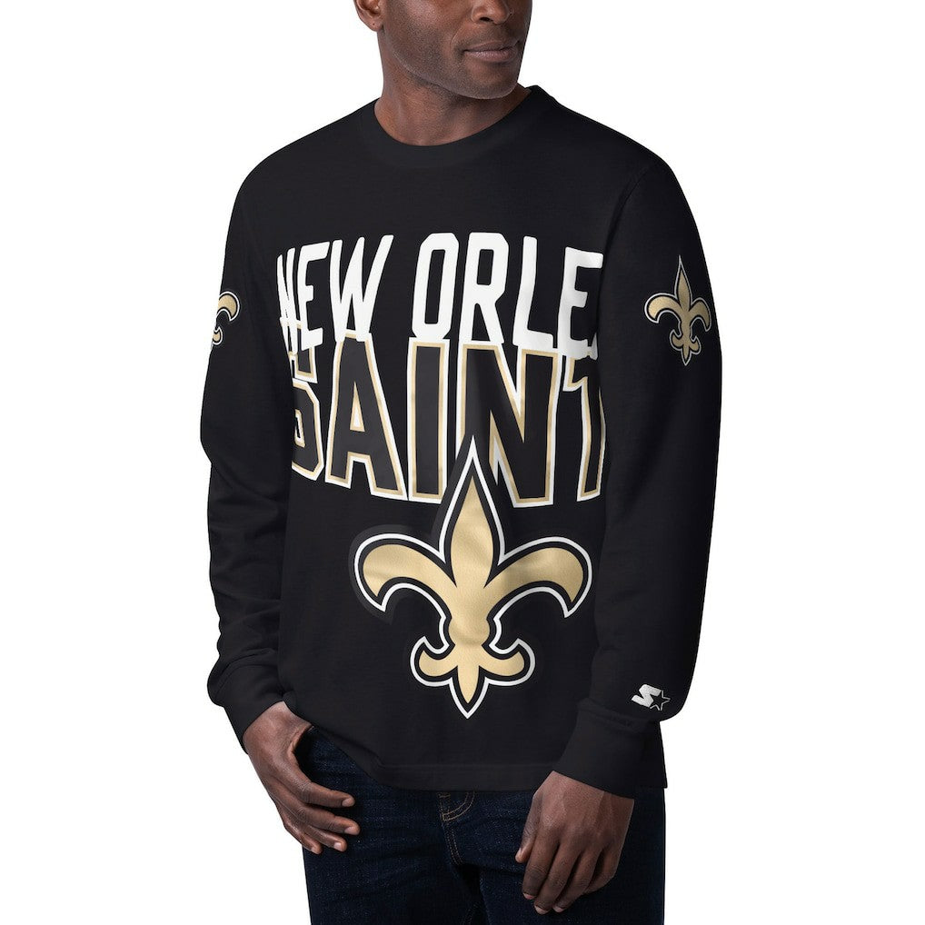 New Orleans Saints Starter Clutch Hit Long Sleeve T-Shirt Black - NFL