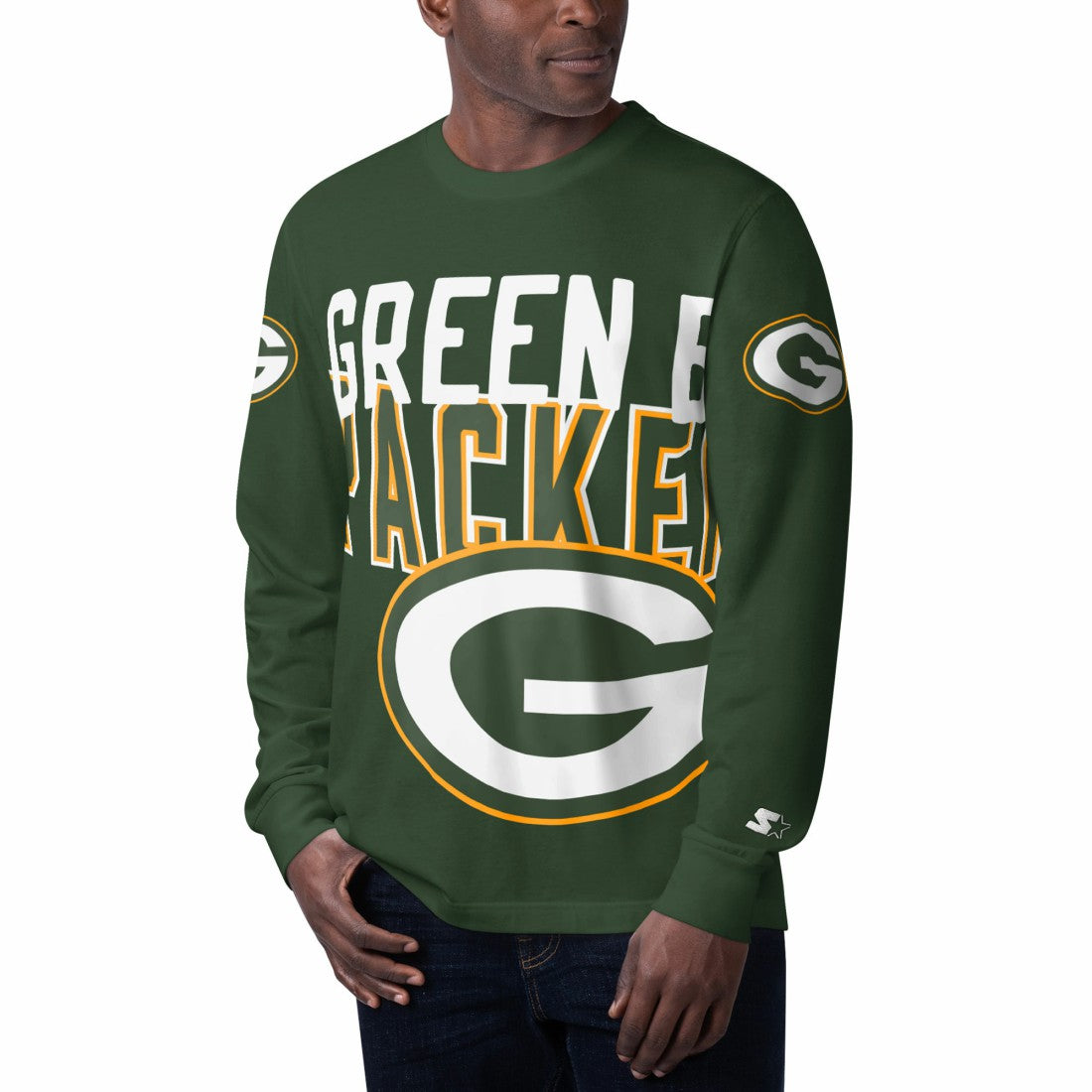 Green Bay Packers Starter Clutch Hit Long Sleeve T-Shirt Green - NFL