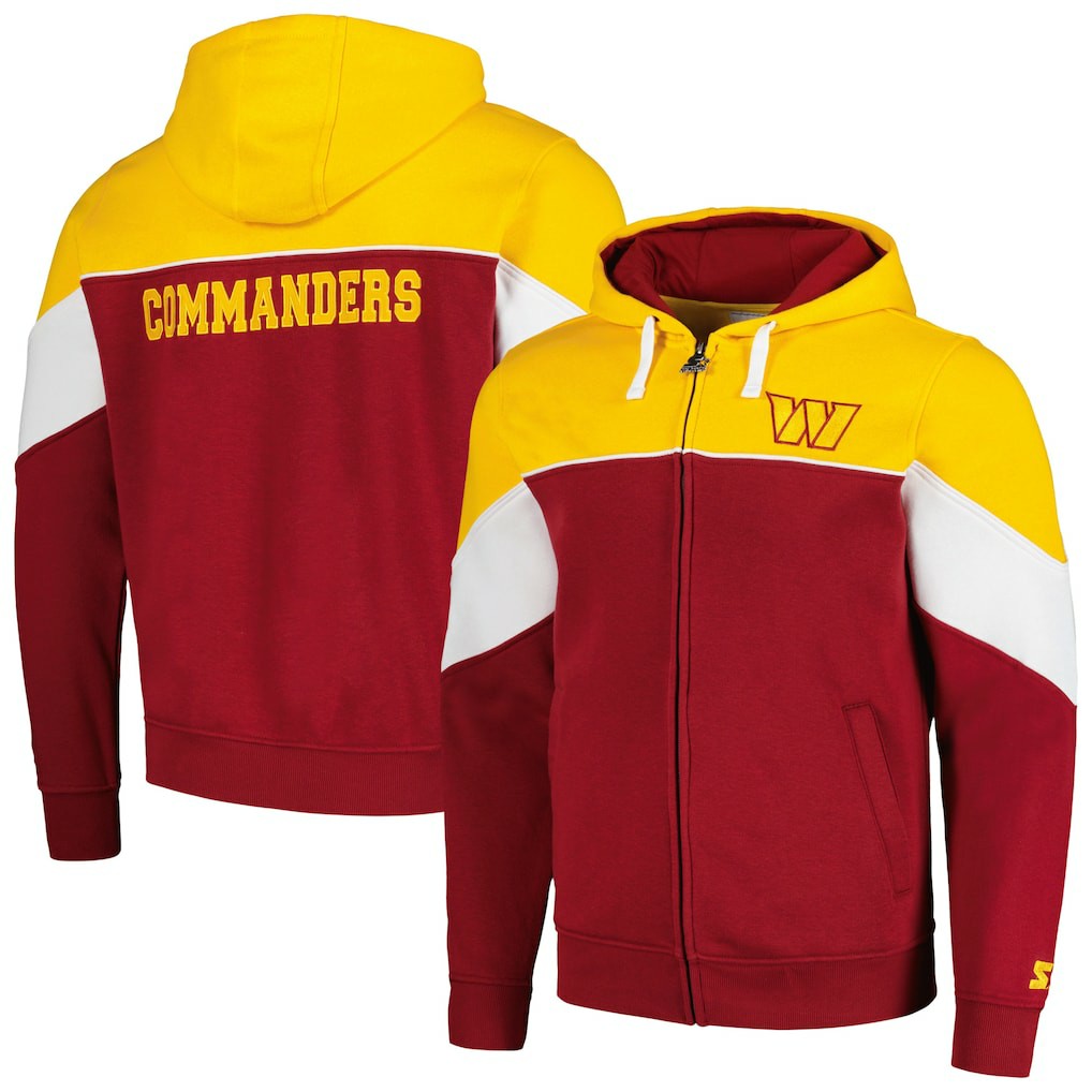 Washington Commanders Starter Running Back Full-Zip Hoodie Burgundy/Gold - NFL