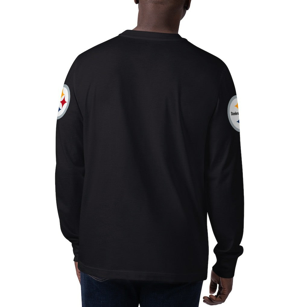 Pittsburgh Steelers Starter Clutch Hit Long Sleeve T-Shirt Black - NFL