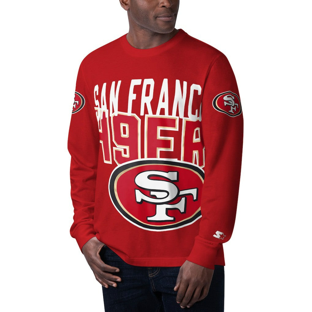 San Francisco 49ers Starter Clutch Hit Long Sleeve T-Shirt Scarlet - NFL