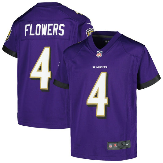 Zay Flowers Baltimore Ravens Youth Game Jersey - Purple | NFL Jerseys