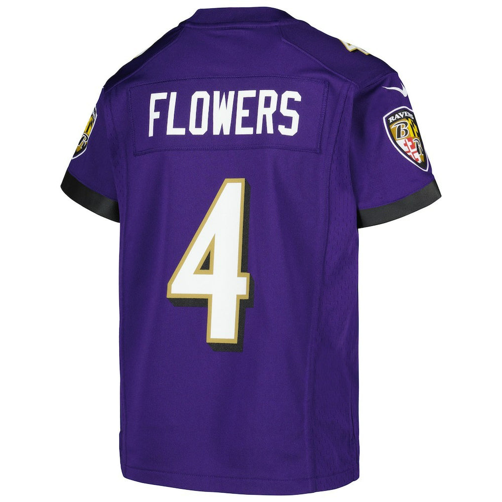 Zay Flowers Baltimore Ravens Youth Game Jersey Purple - Nike
