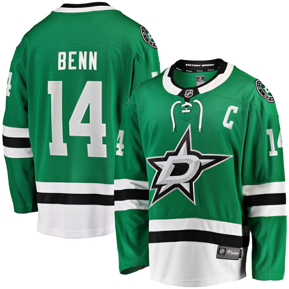 Jamie Benn Dallas Stars Fanatics Captain Patch Home Breakaway Jersey - Kelly Green | NHL Jerseys