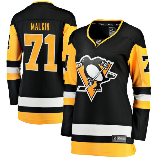 Evgeni Malkin Pittsburgh Penguins Fanatics Women's Home Breakaway Player Jersey - Black | NHL Jerseys
