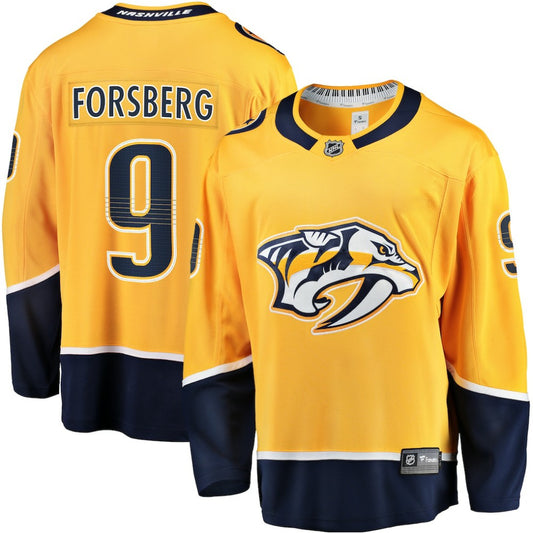 Filip Forsberg Nashville Predators Fanatics Home Breakaway Jersey - Gold | NHL Jerseys