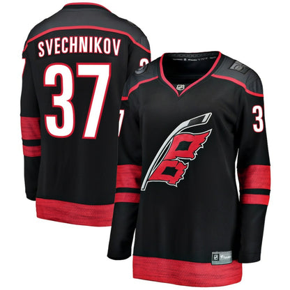 Andrei Svechnikov Carolina Hurricanes Fanatics Women's Home Breakaway Player Jersey - Black | NHL Jerseys