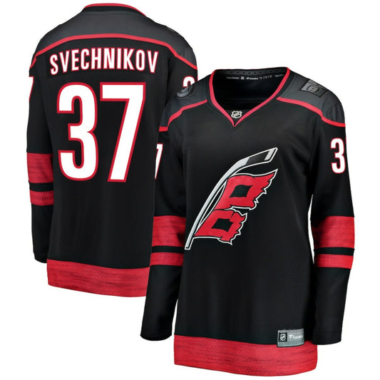 Andrei Svechnikov Carolina Hurricanes Fanatics Women's Home Breakaway Player Jersey - Black | NHL Jerseys