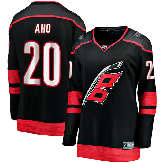 Sebastian Aho Carolina Hurricanes Fanatics Women's Home Breakaway Player Jersey - Black | NHL Jerseys