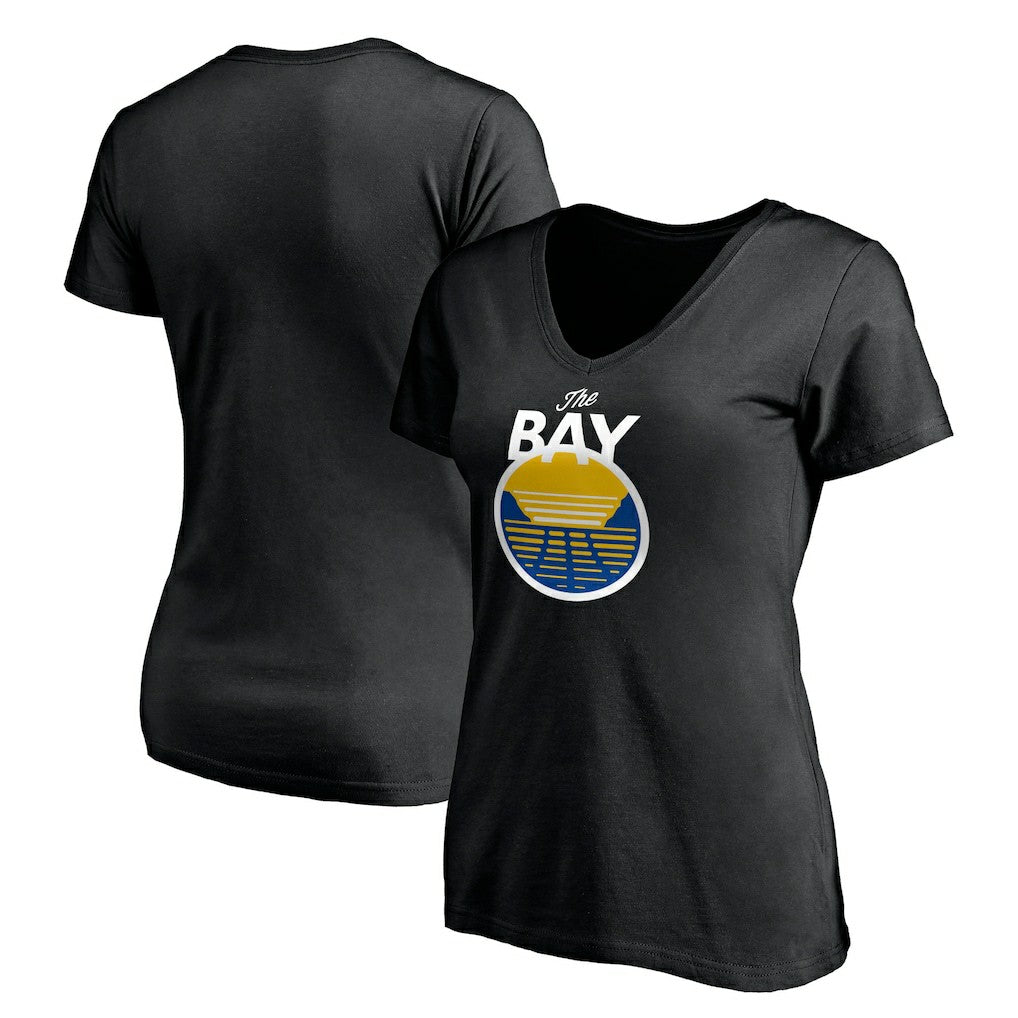 NBA - Golden State Warriors Women's Primary Logo V-Neck T-Shirt - Black