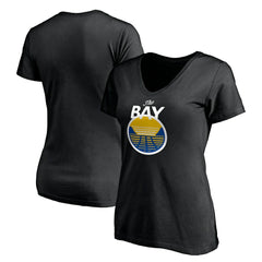 NBA - Golden State Warriors Women's Primary Logo V-Neck T-Shirt - Black