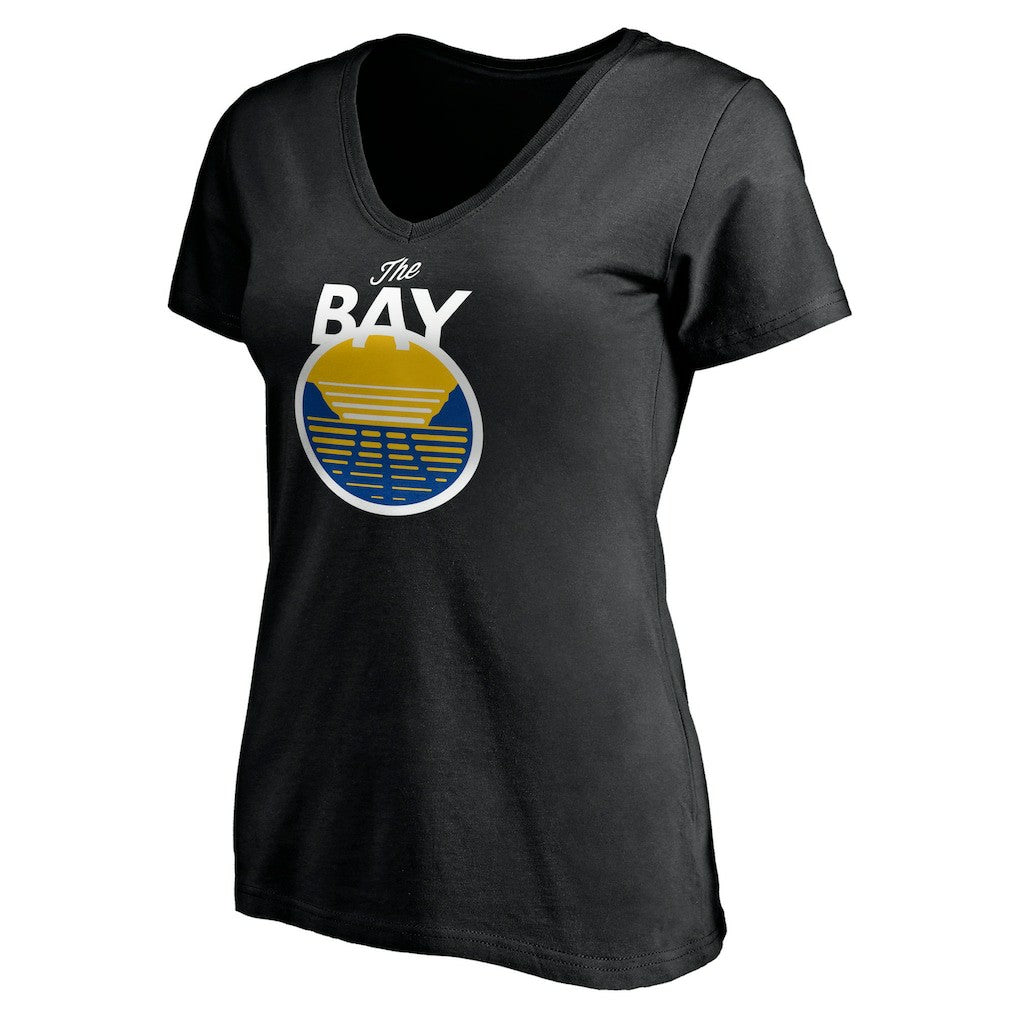 NBA - Golden State Warriors Women's Primary Logo V-Neck T-Shirt - Black