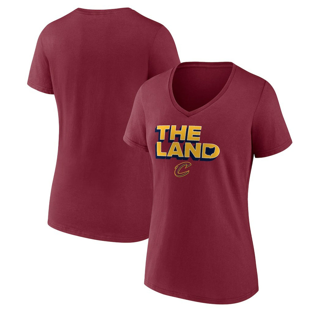 NBA - Cleveland Cavaliers Women's Hometown Collection The Land V-Neck T-Shirt - Wine