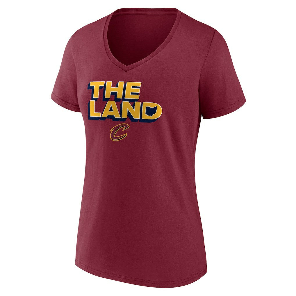 NBA - Cleveland Cavaliers Women's Hometown Collection The Land V-Neck T-Shirt - Wine