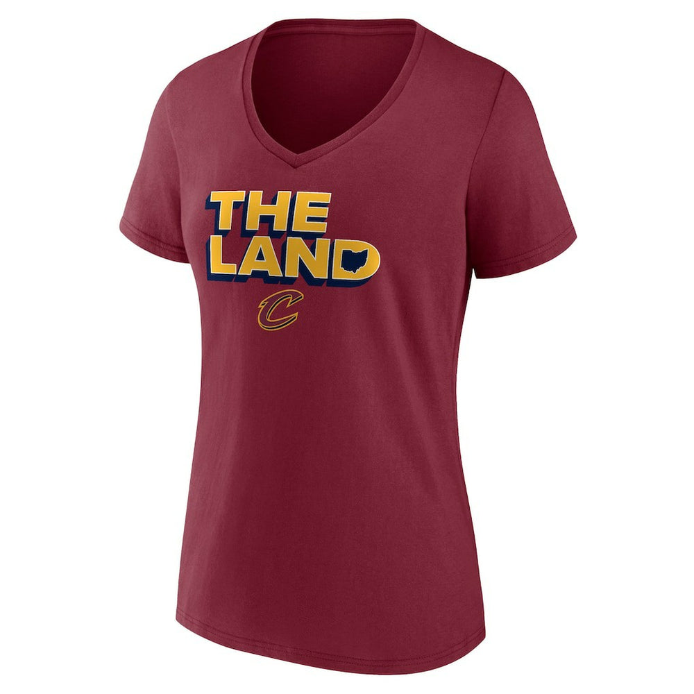 NBA - Cleveland Cavaliers Women's Hometown Collection The Land V-Neck T-Shirt - Wine