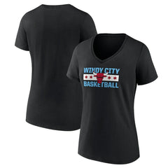 NBA - Chicago Bulls Women's Hometown Collection Windy City V-Neck T-Shirt - Black