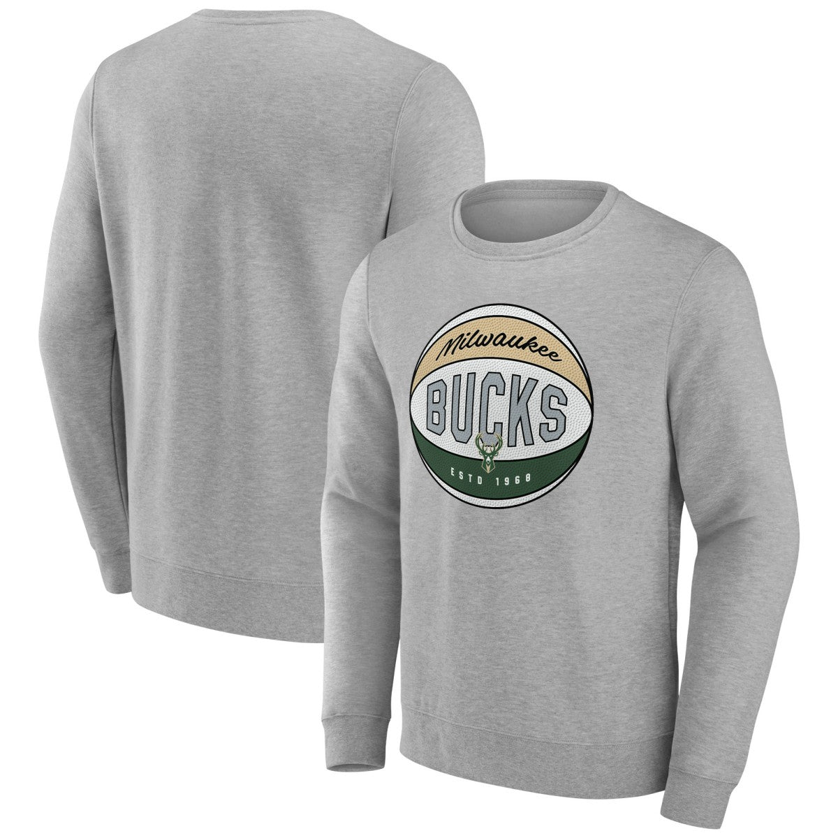 NBA - Milwaukee Bucks Hard Color Pullover Sweatshirt - Gray