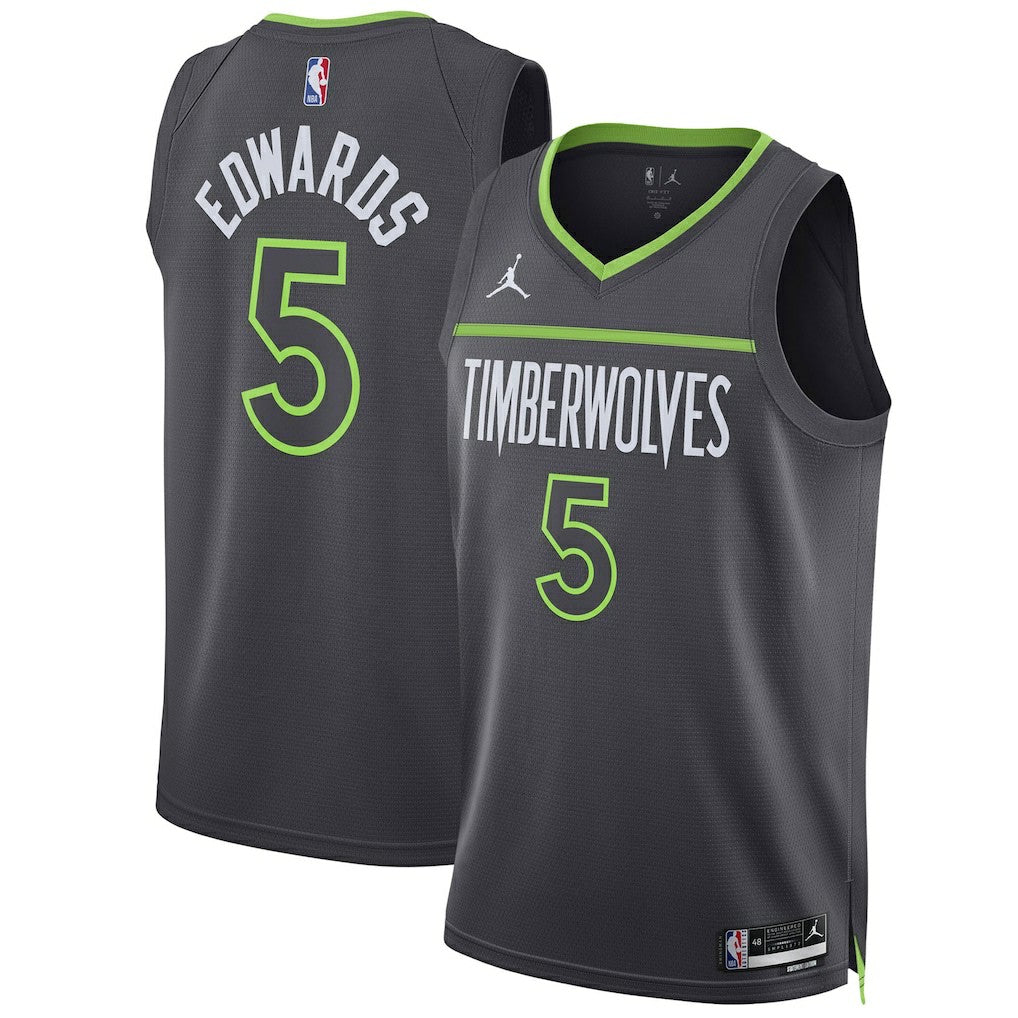 NBA - Anthony Edwards Minnesota Timberwolves Jordan Brand Unisex Swingman Jersey - Statement Edition - Charcoal