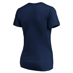 New England Patriots Women's Script V-Neck T-Shirt Navy - NFL