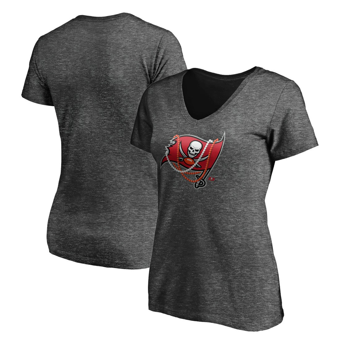 Tampa Bay Buccaneers Women's Hometown Collection Flag V-Neck T-Shirt Charcoal - NFL