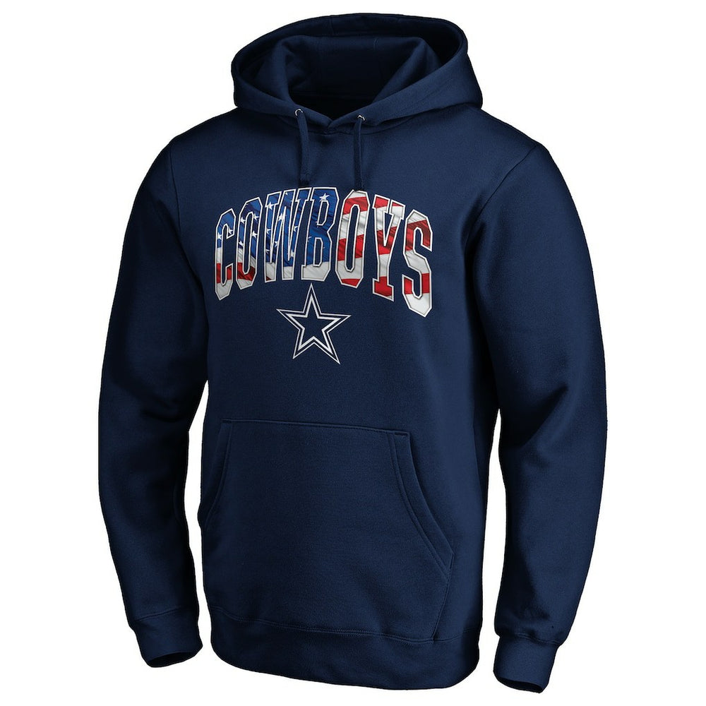 Dallas Cowboys Banner Wave Pullover Hoodie Navy - NFL