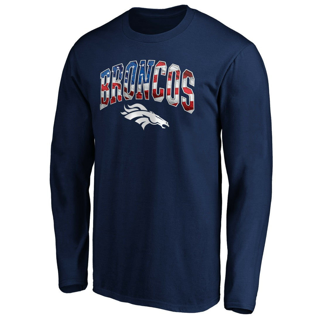 Denver Broncos Banner Wave Long Sleeve T-Shirt Navy - NFL