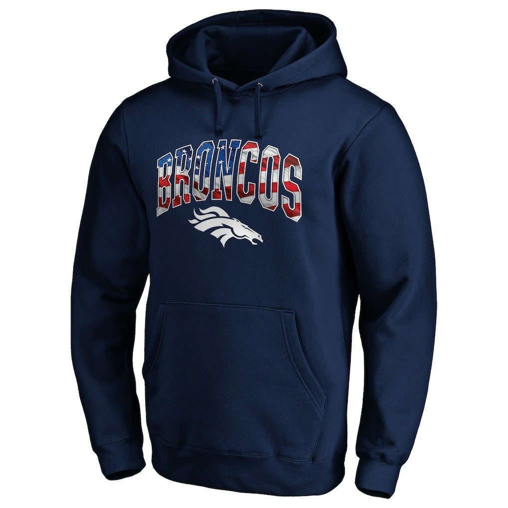 Denver Broncos Banner Wave Pullover Hoodie Navy - NFL